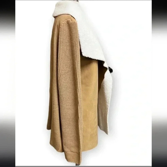 Sienna and Sage Shearling Suade Open Cardigan Size 2XL - Picture 10 of 10
